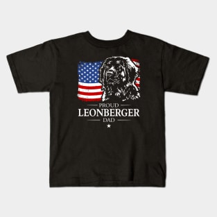 Leonberger Dad American Flag patriotic dog Kids T-Shirt